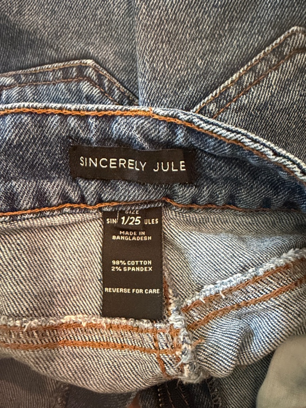 Sincerely Jules Dark Blue Distressed Denim Cutoff Shorts - Picture 3 of 3